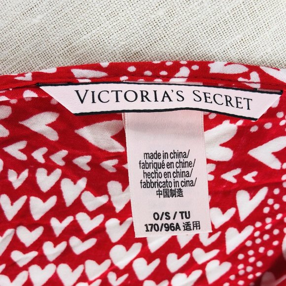 Victoria’s Secret Red Heart Kimono Robe One Size Sexy Red Cover Up - Picture 7 of 9